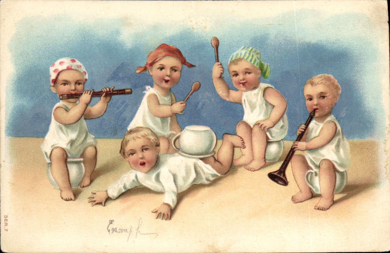 CPA Fantaisie Enfant Pot 