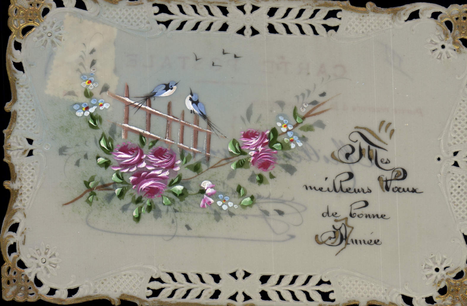 CPA Carte transparente Fleurs 