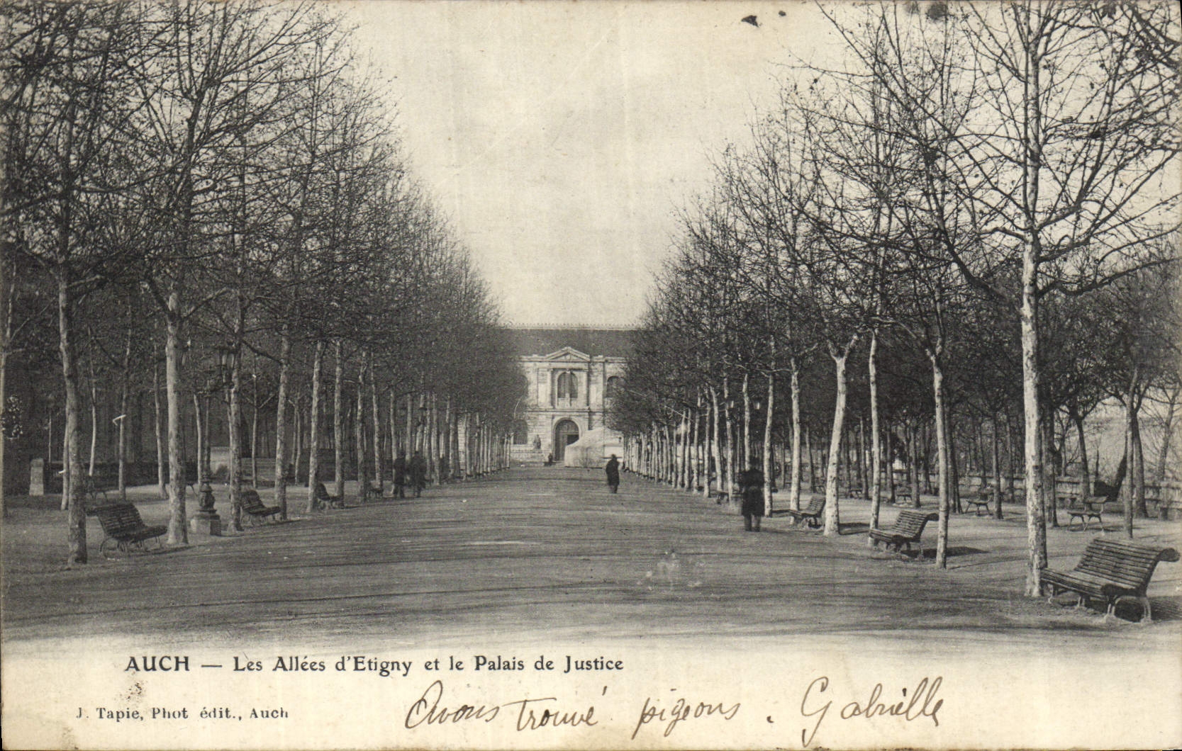 Vintage Postcard Auch alleys of Etigny and Law courts