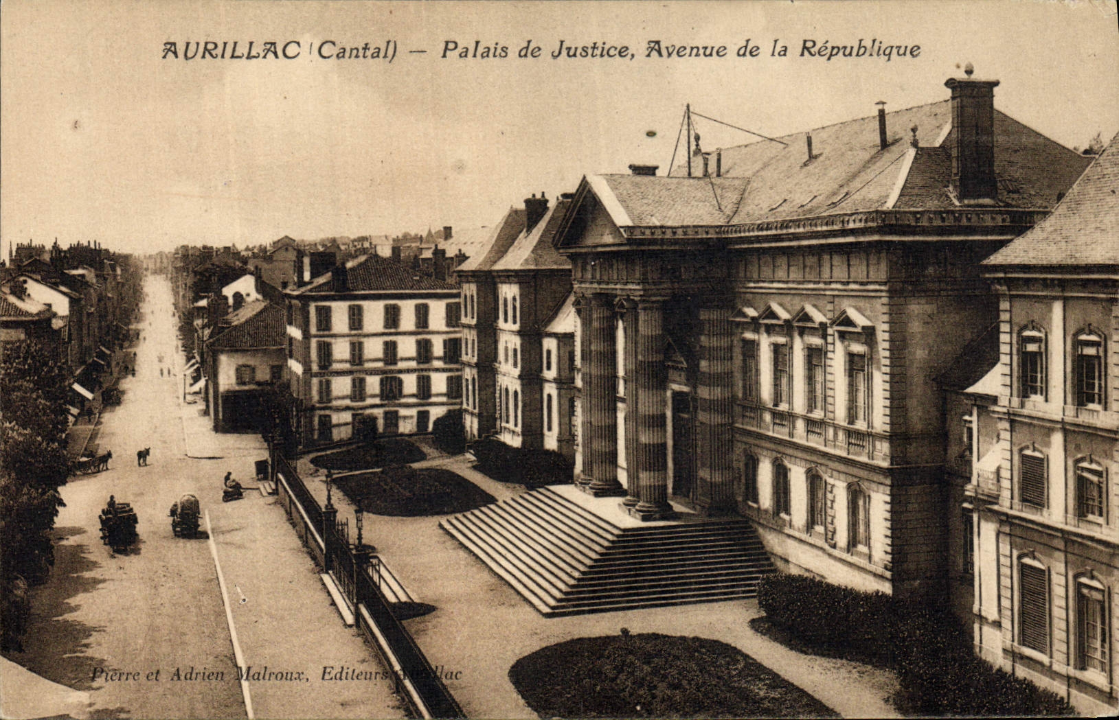 Vintage Postcard Law courts Which occurred of the Aurillac Republic