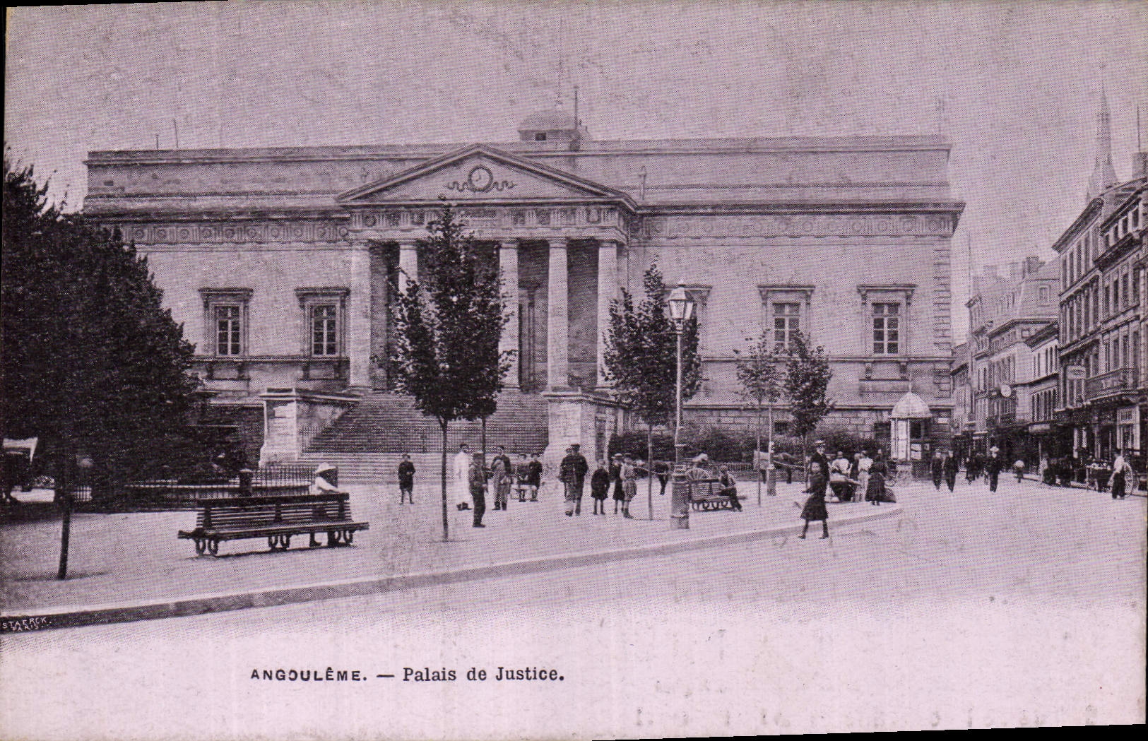 Vintage Postcard Law courts Angouleme Publicity Abibon Large Shoes & Detail Street of the Marseilles Academy