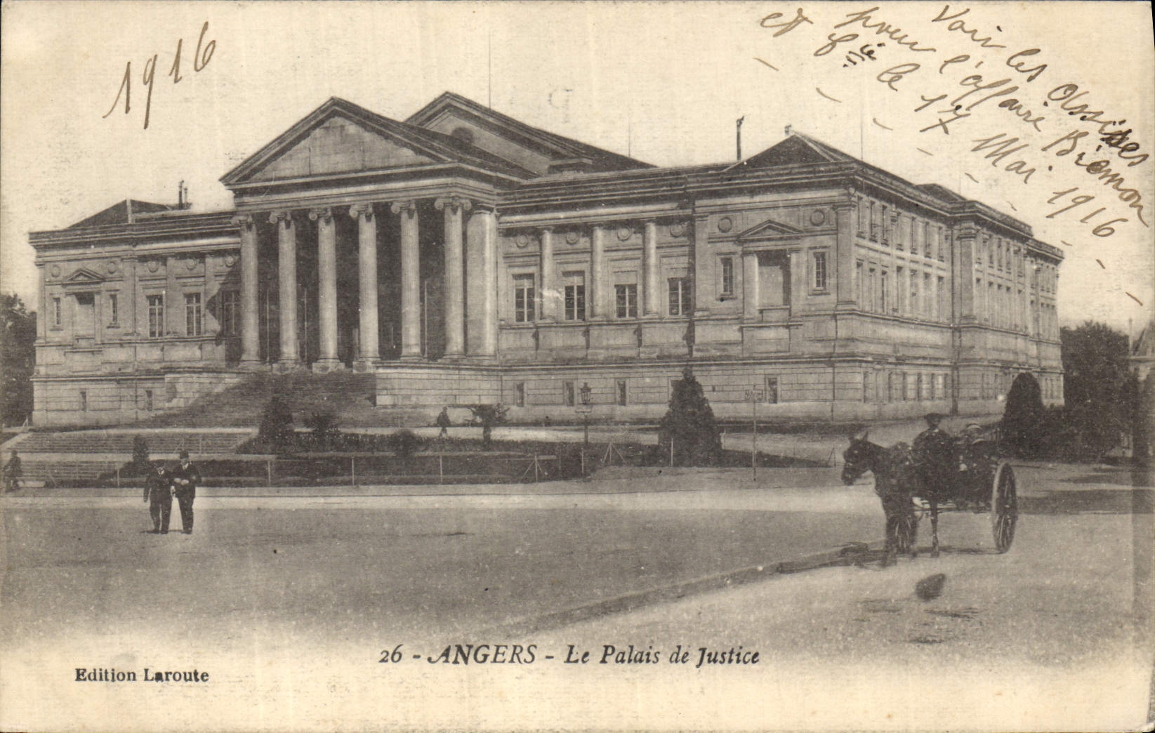 CPA Palais de Justice Angers Caleche Cheval 