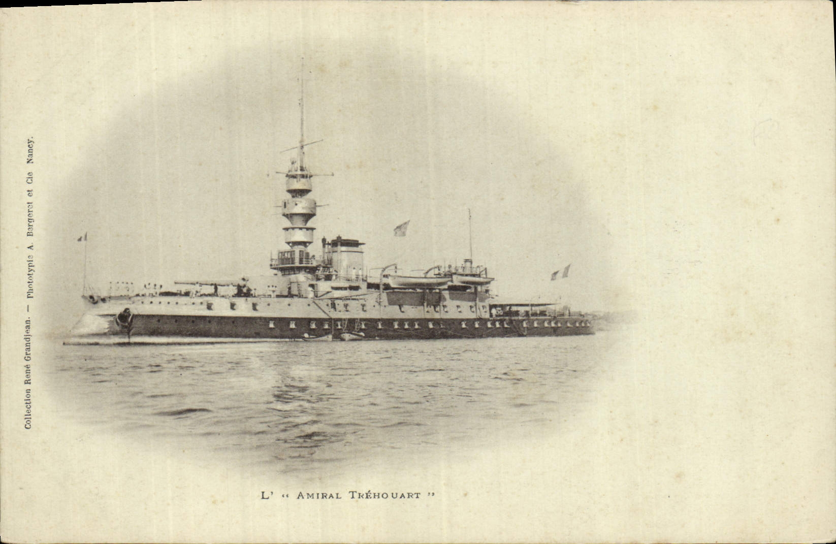 Vintage Postcard Warship the Admiral Trehouart