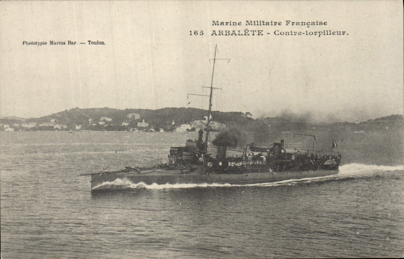 Vintage Postcard Warship Crossbow Cotnre destroyer