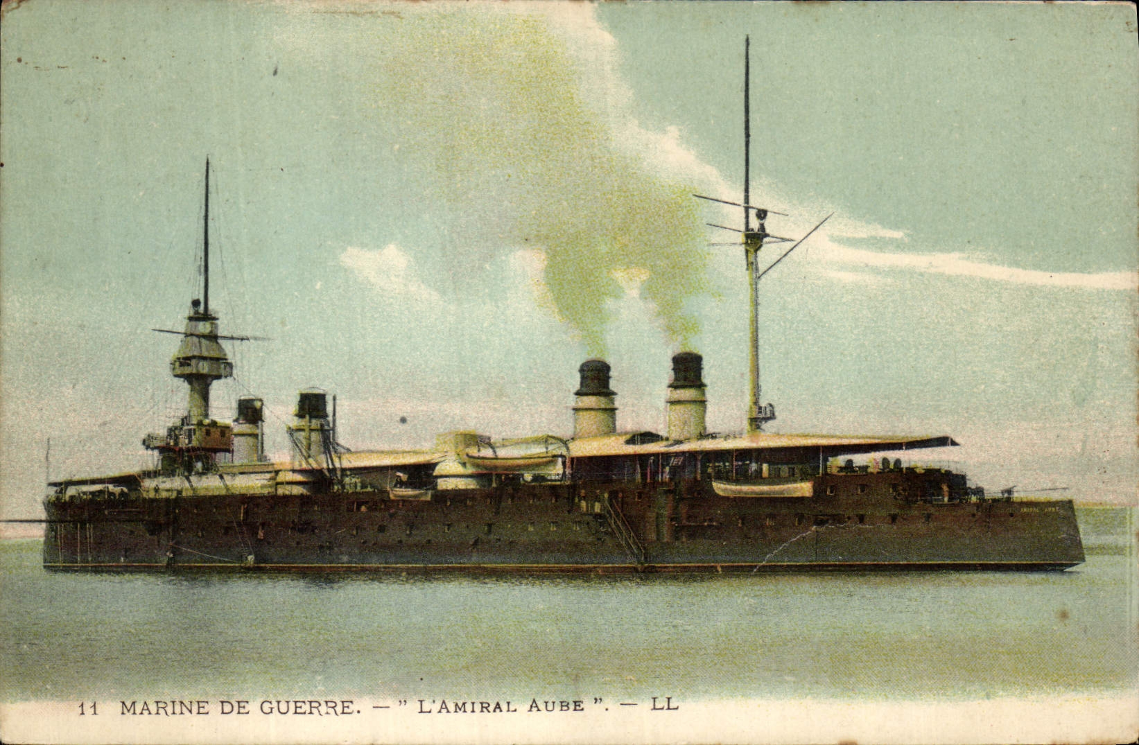 CPA Bateau de Guerre L'amiral Aube