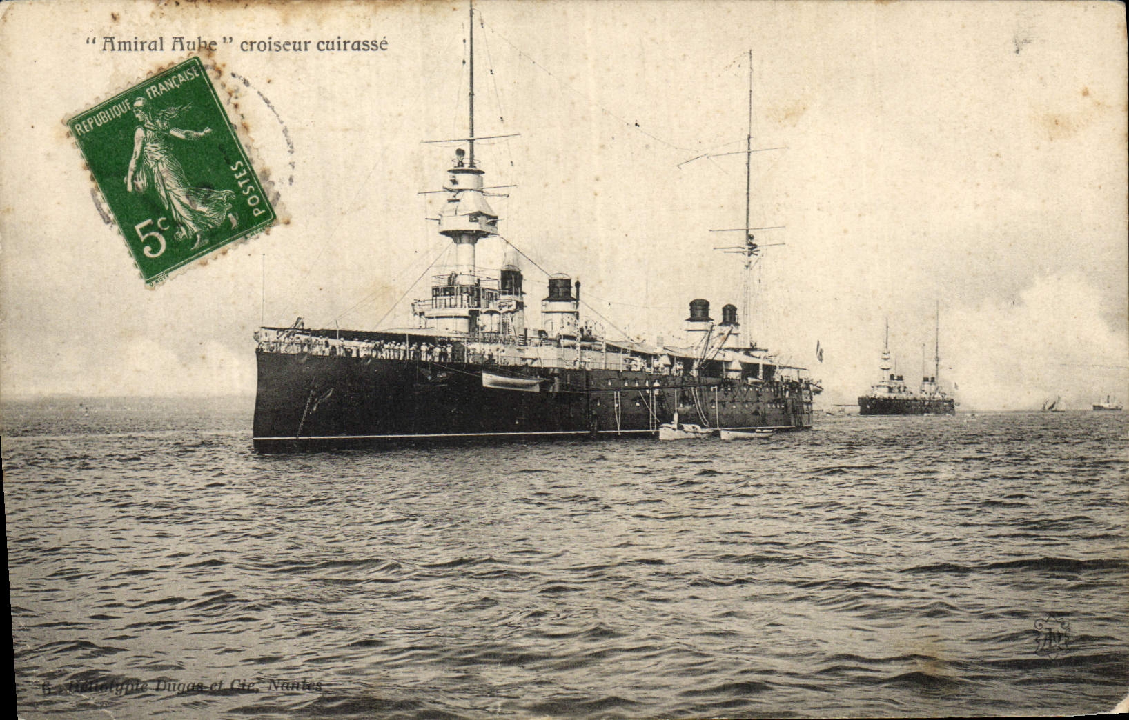 CPA Bateau de Guerre Amiral Aube Croiseur Cuirasse 