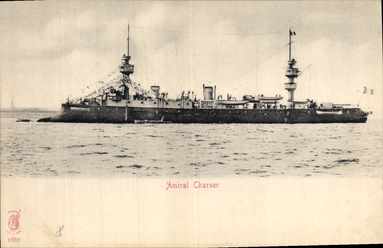 CPA Bateau de Guerre Amiral Charner