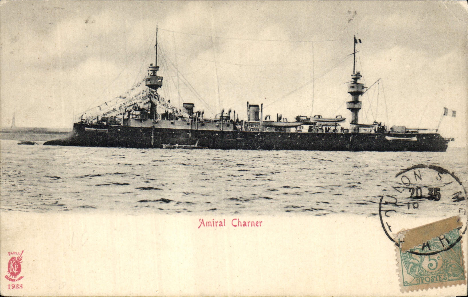 CPA Bateau de Guerre Amiral Charner