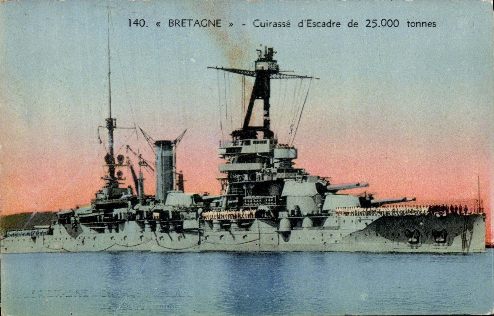 CPA Bateau de Guerre Bretagne Cuirasse d'escadre
