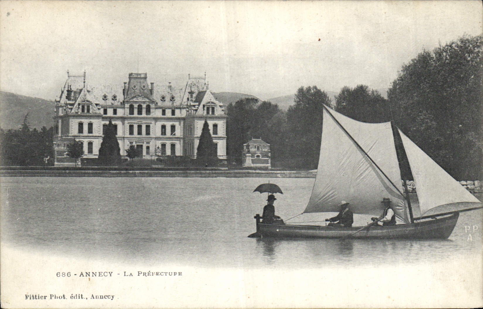 CPA Prefecture Annecy Bateau 