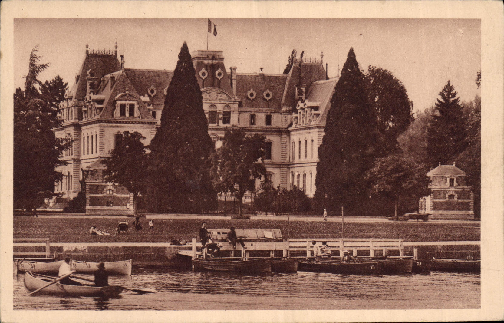 Vintage Postcard Prefecture Annecy Boats Boats