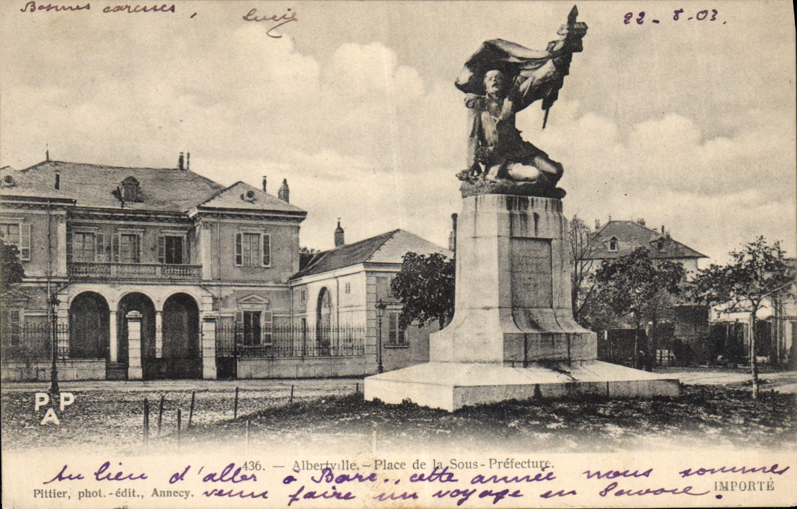 Vintage Postcard Albertville Places under Prefecture