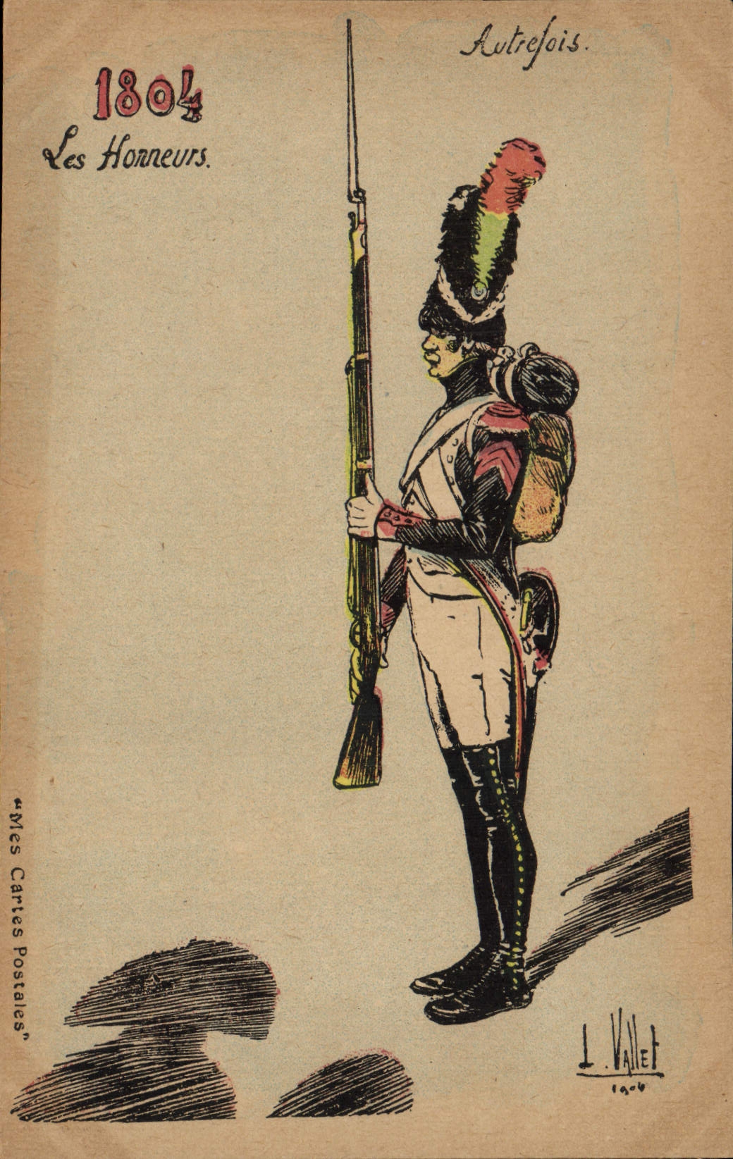 Postal Militaria los 1804 honores antes