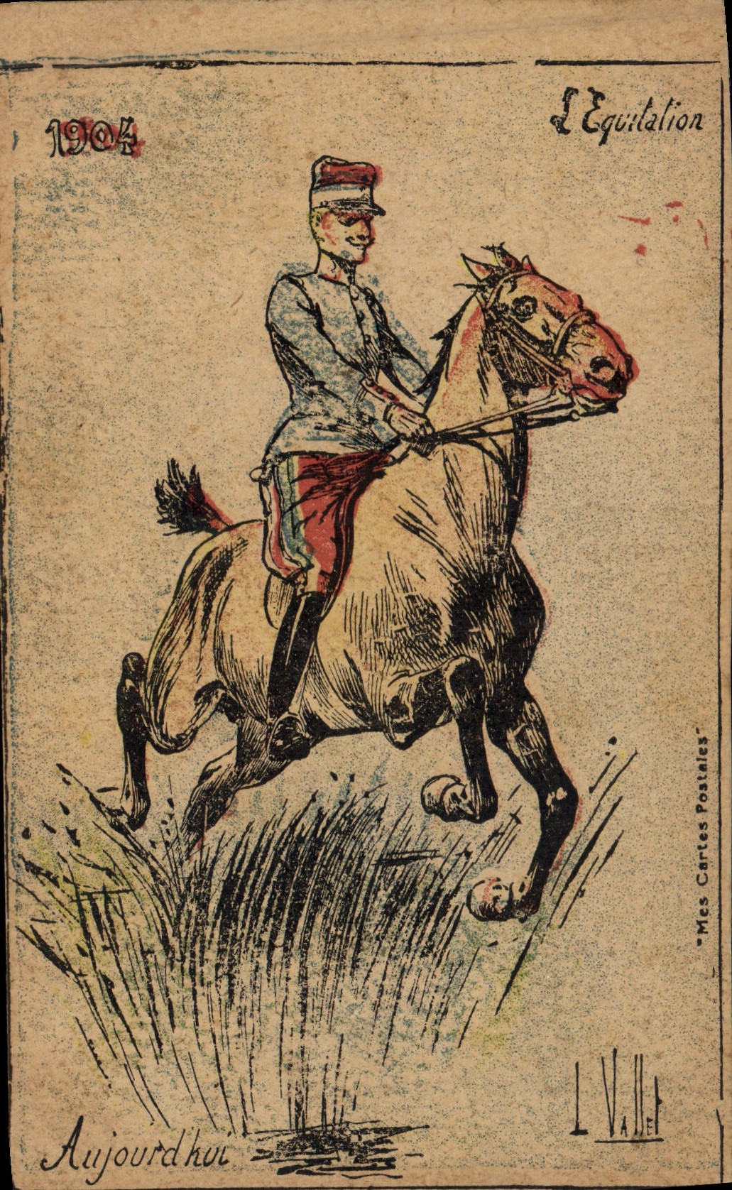 CPA Militaria 1904 L'equitation Aujourd'hui Cheval