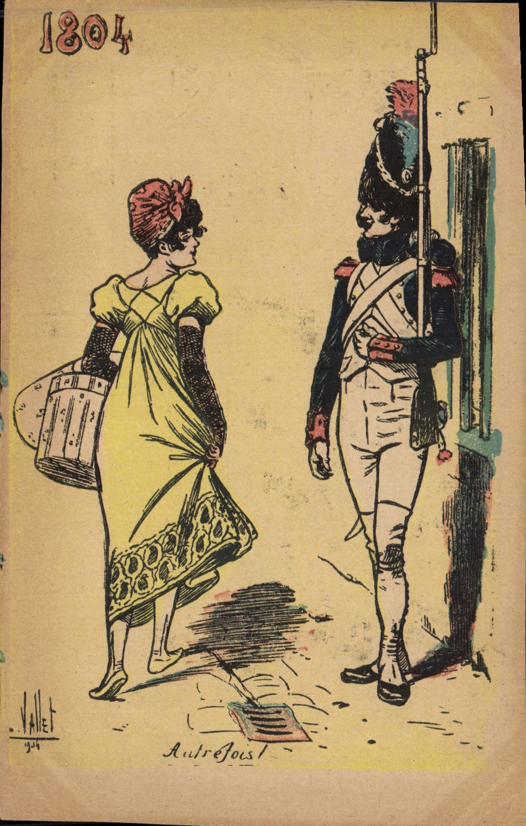 Vintage Postcard Militaria 1804 Formerly Woman