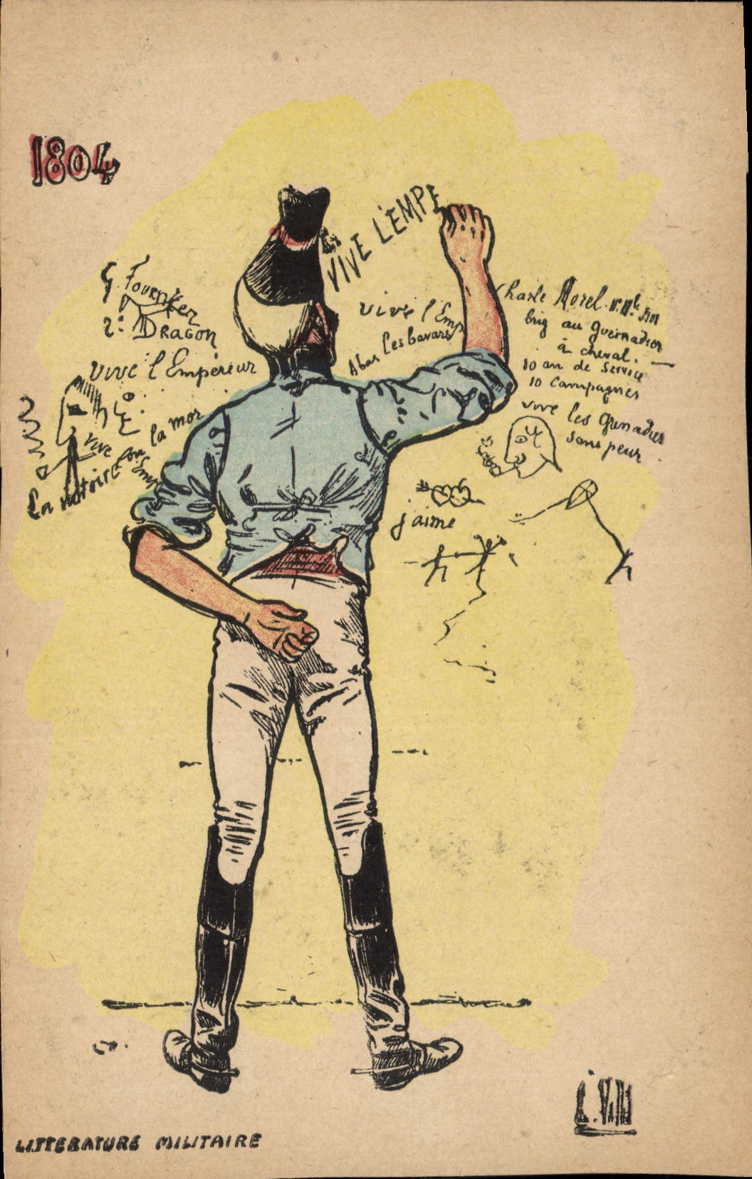 Vintage Postcard military Militaria 1804 Literature