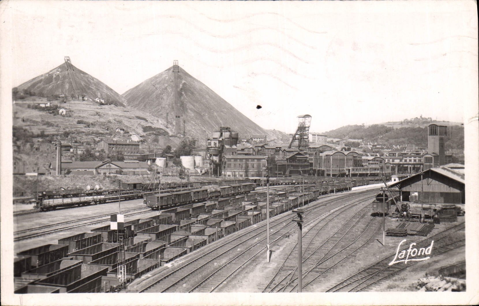 Vintage Postcard Mines Mines Saint Etienne Shaft coal mine Couriot and Chatelus Crossiers