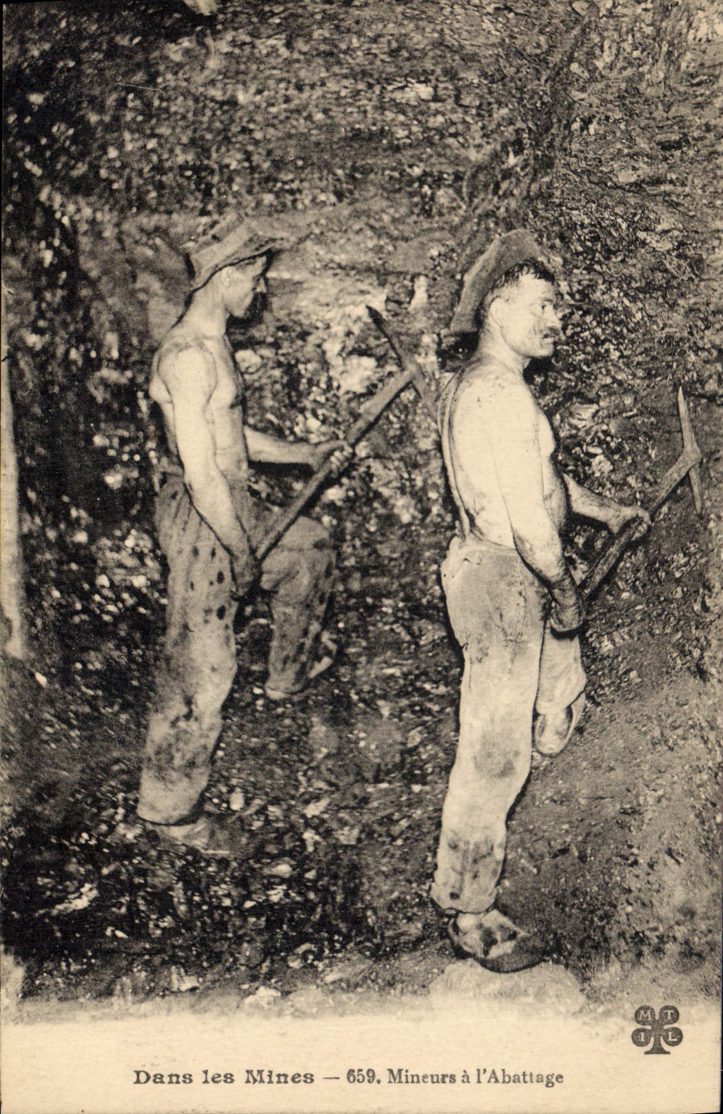 Vintage Postcard Mine Mines Minors has demolition