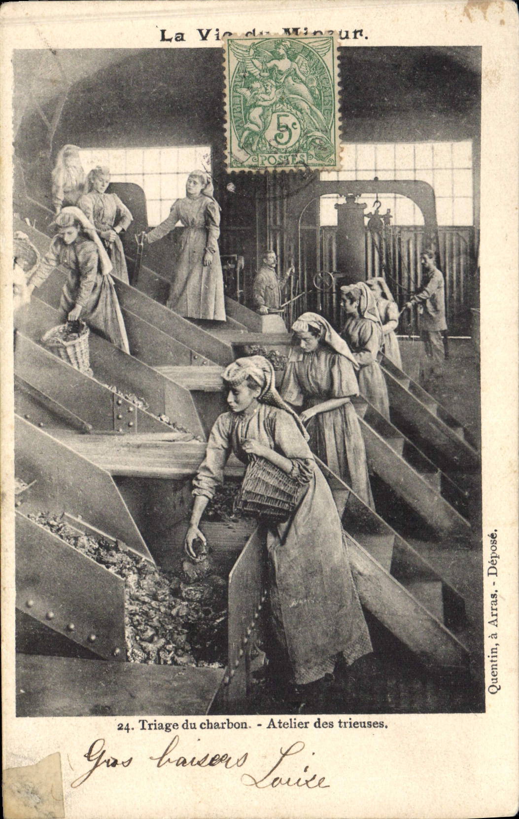 CPA Mine Mines Mineur Triage du charbon Atelier des trieuses