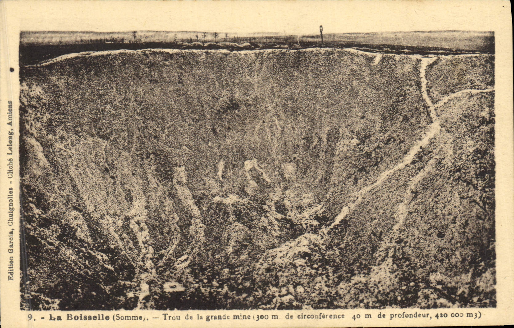 Vintage Postcard Mines Mines Boisselle Somme Hole of the large mine