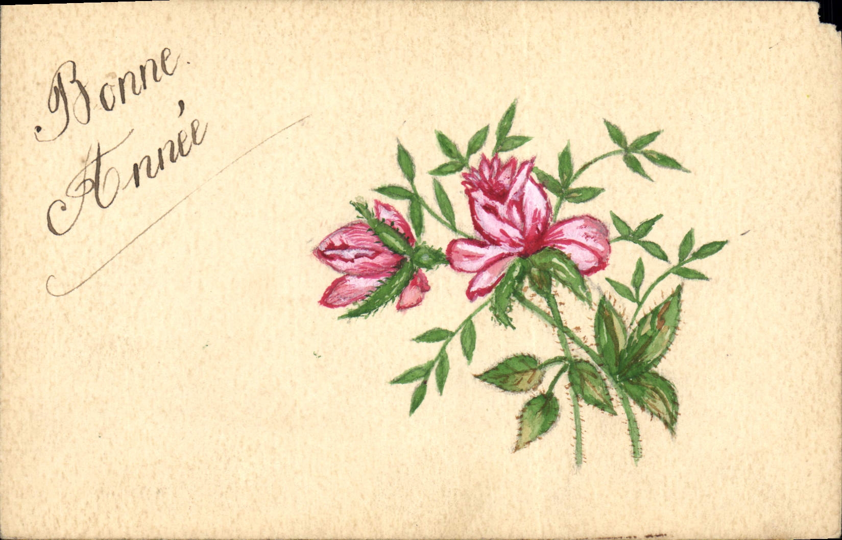 CPA Fantaisie (dessin a la main) Fleurs