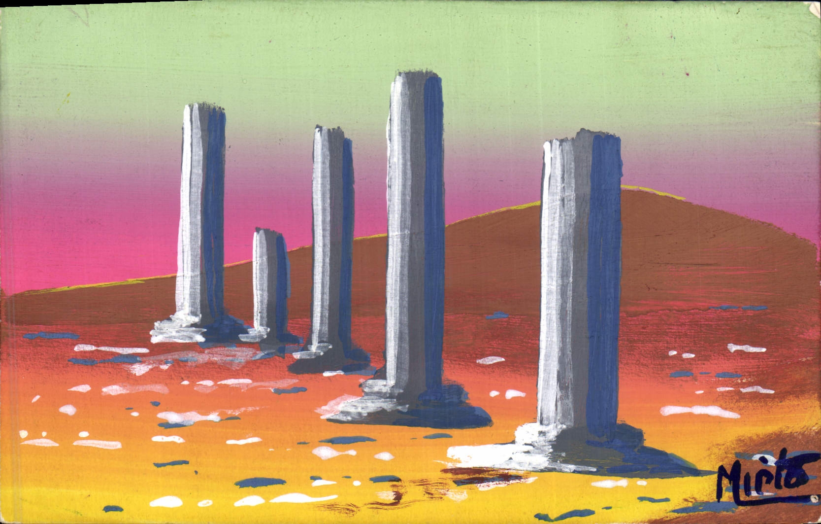 CPA Fantaisie (dessin a la main) Colonnes Mirto