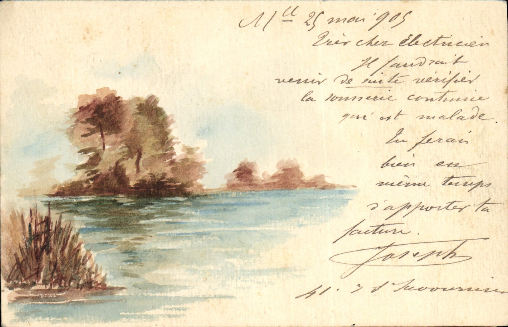 CPA Fantaisie (dessin a la main) Paysage