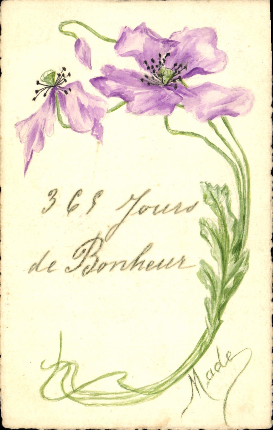 CPA Fantaisie (dessin a la main) Fleurs