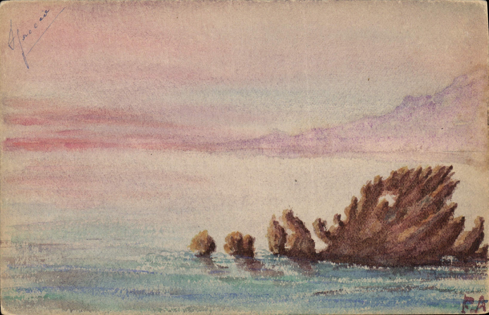 CPA Fantaisie (dessin a la main) Paysage