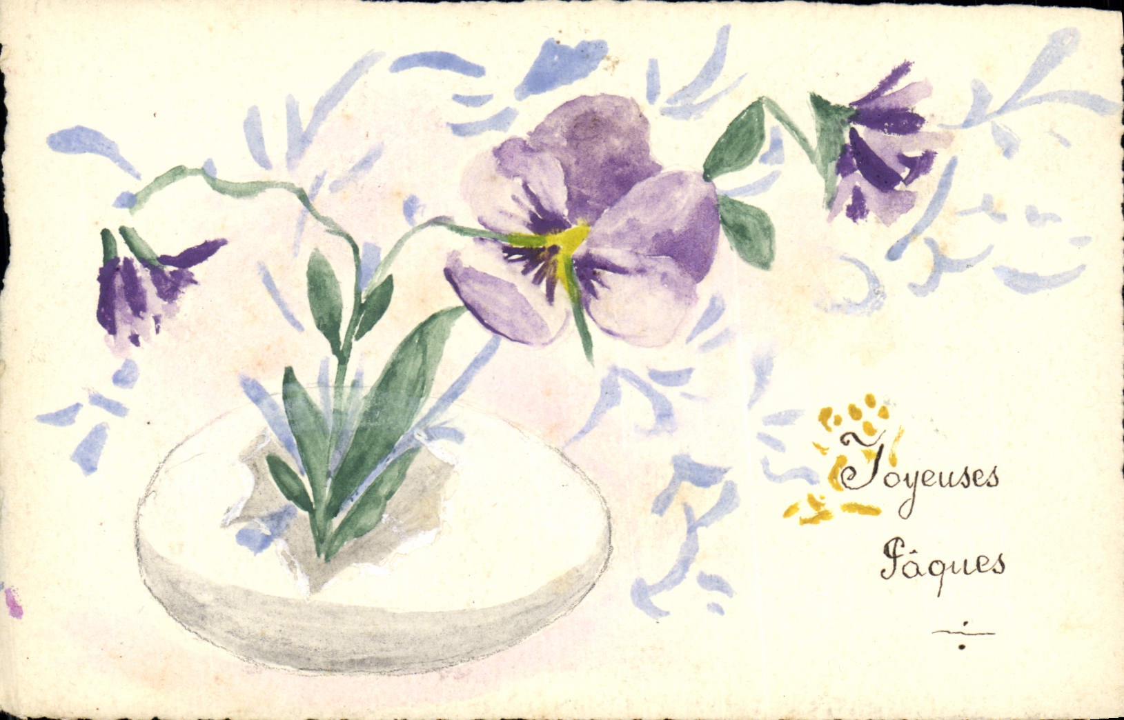 CPA Fantaisie (dessin a la main) Fleurs