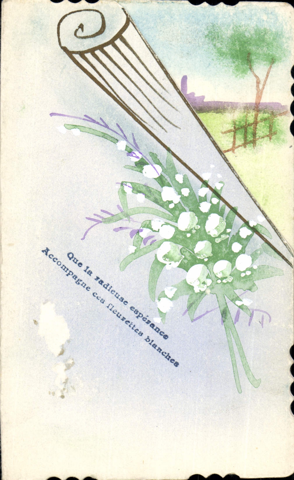 CPA Fantaisie (dessin a la main) Fleurs