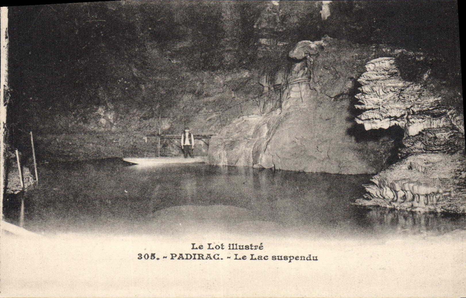 CPA Grotte Grottes Padirac Le lac suspendu