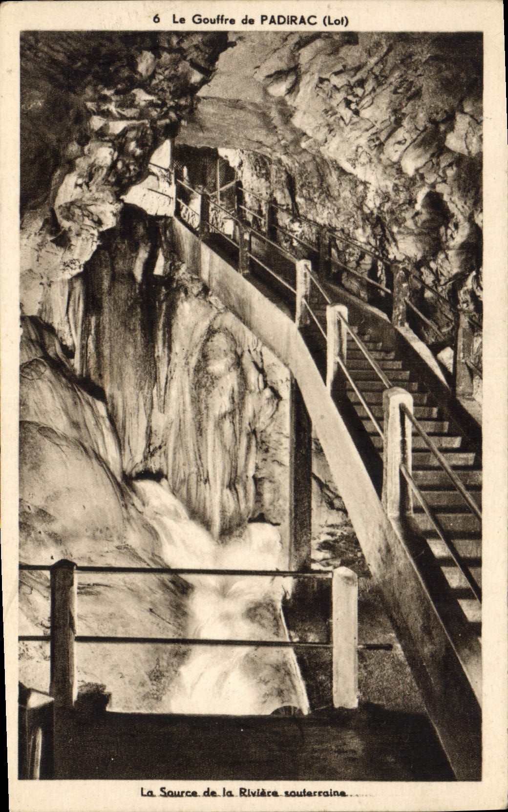 Vintage Postcard Cave Caves the pit of Padirac the source of the underground river