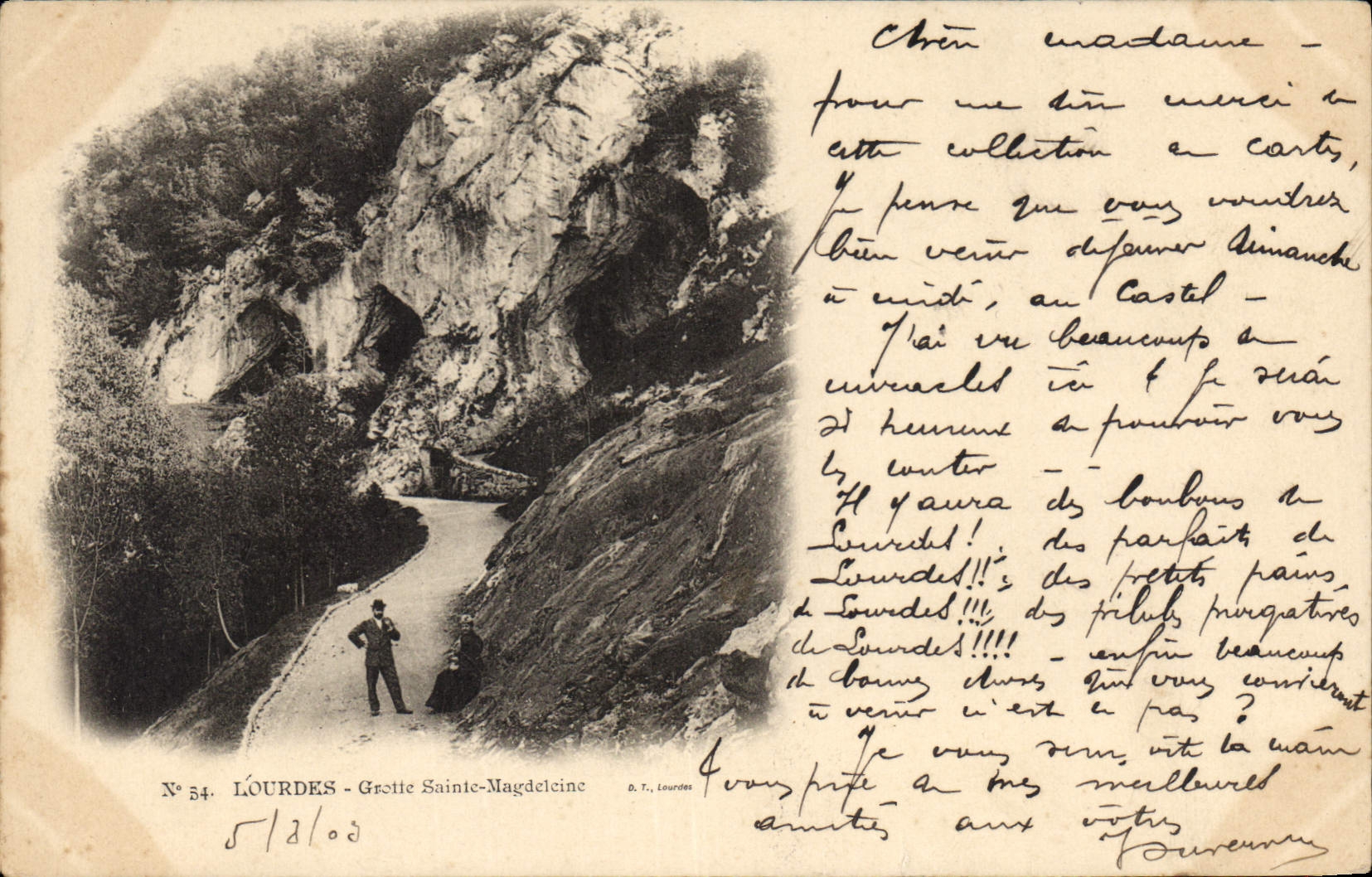 CPA Grotte Grottes Lourdes Grotte Sainte Magdeleine