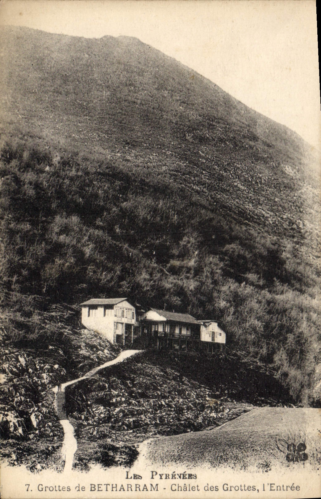 Vintage Postcard Cave Caves of Betharram Country cottage of the caves the entry