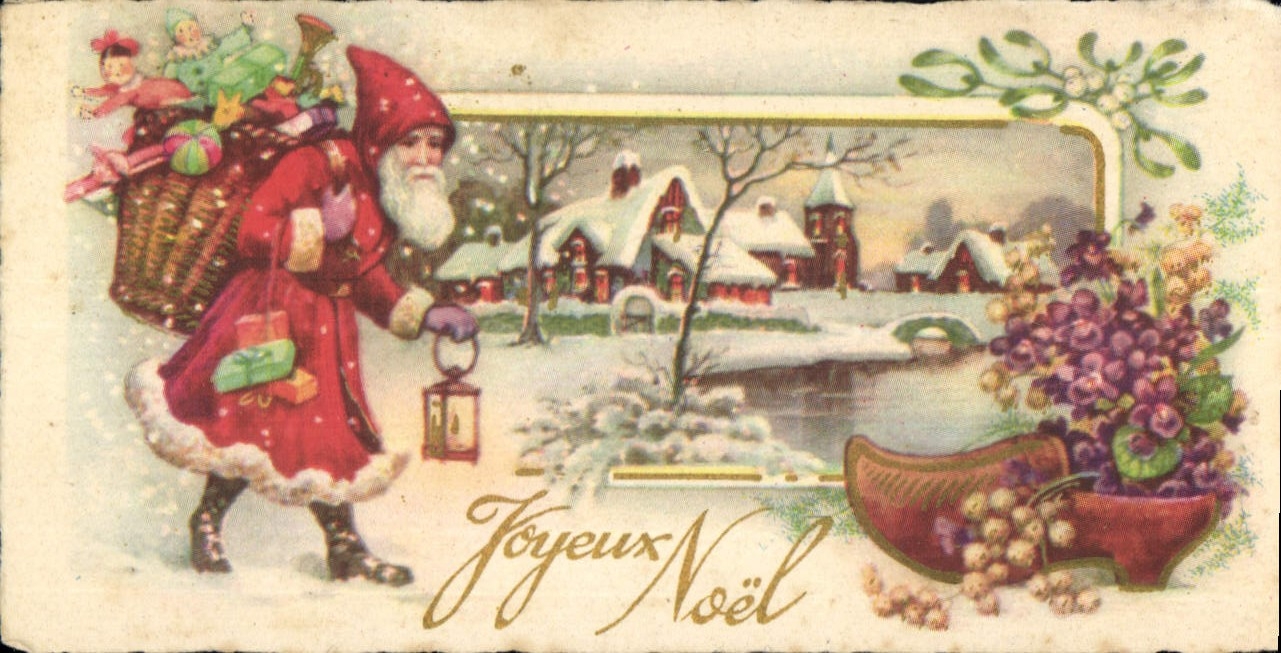 Vintage Postcard Fantasy Father Christmas