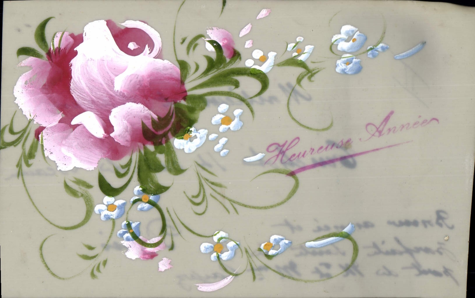 Vintage Postcard Fantasy transparent Chart Flowers