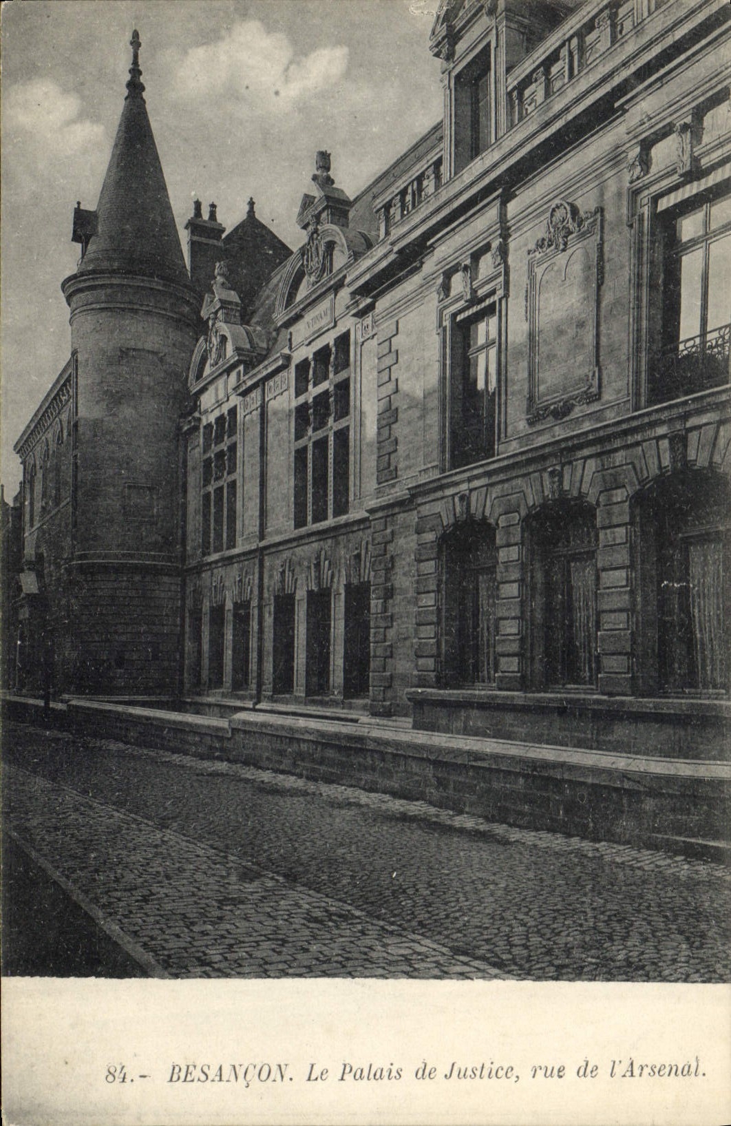 Vintage Postcard Law courts Street of the Besancon Arsenal