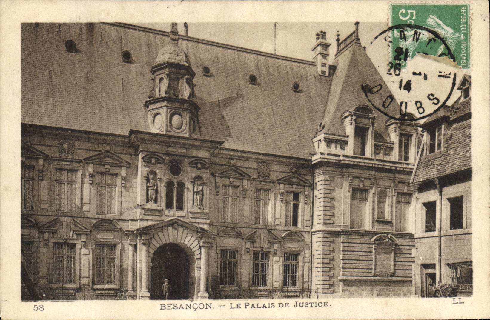 Vintage Postcard Law courts Besancon