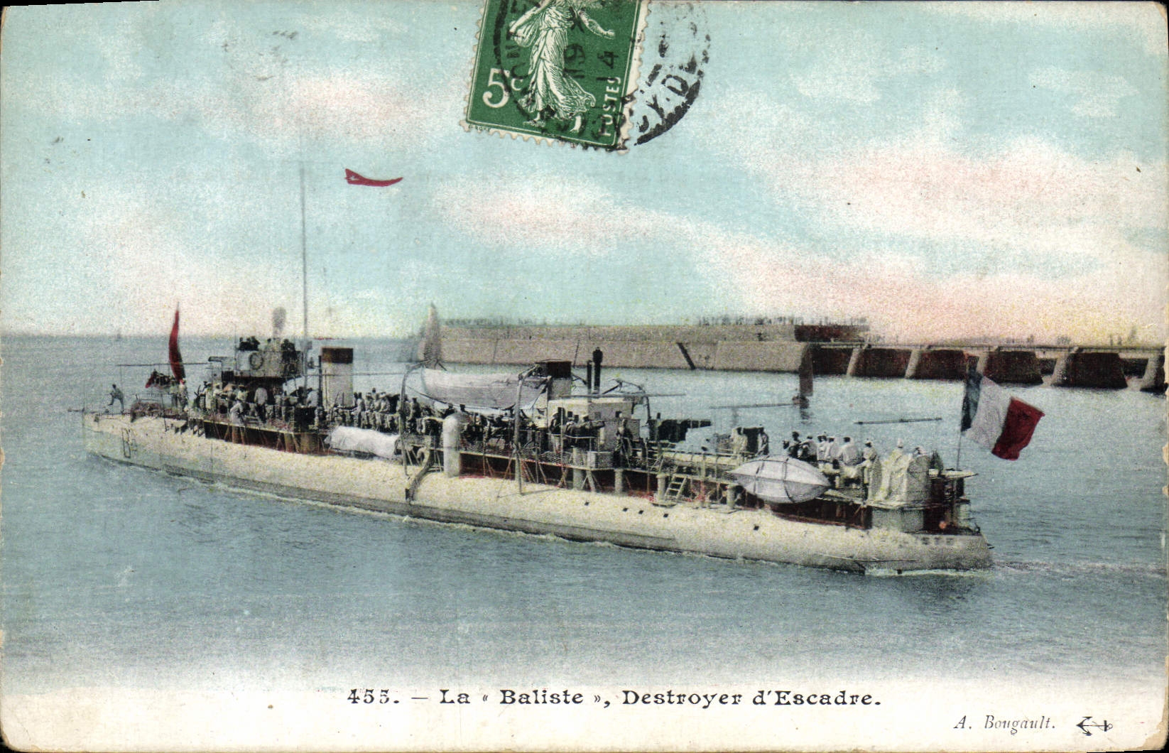 Postal Buque de Guerra la Balista Destructor de escuadra