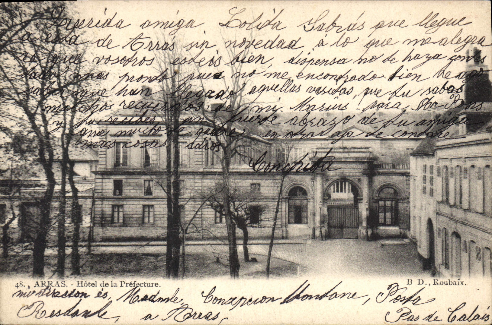 Vintage Postcard Arras Hotel of the Prefecture