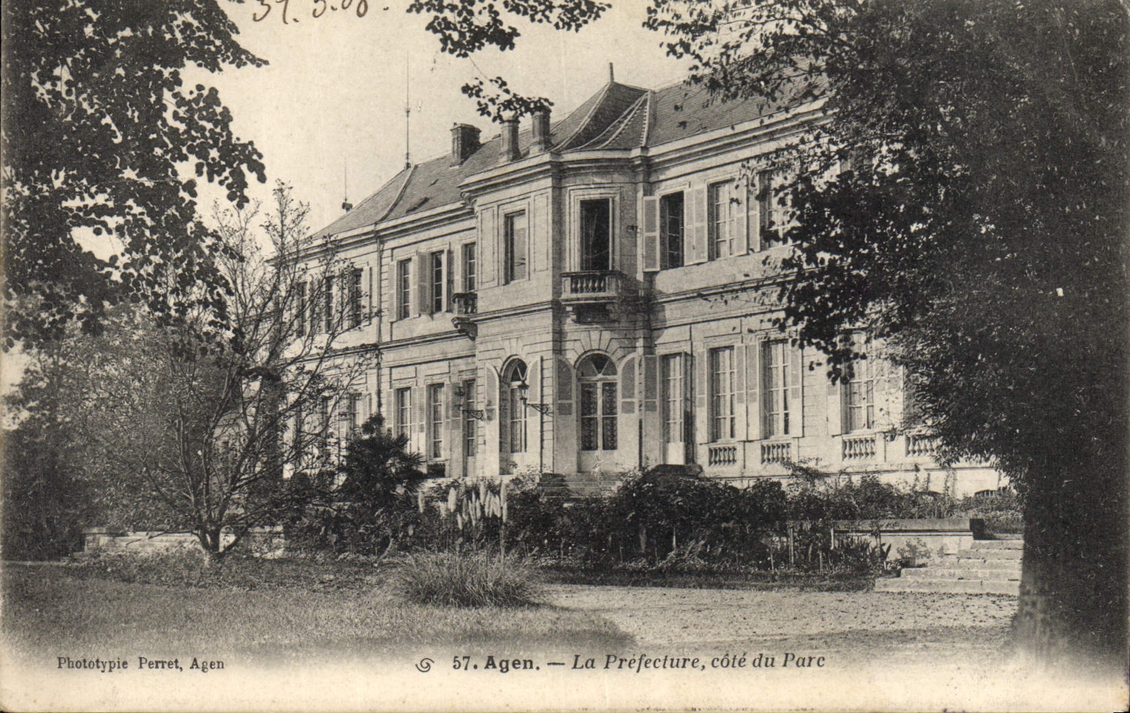 Vintage Postcard Prefecture Dimensions Agen Park