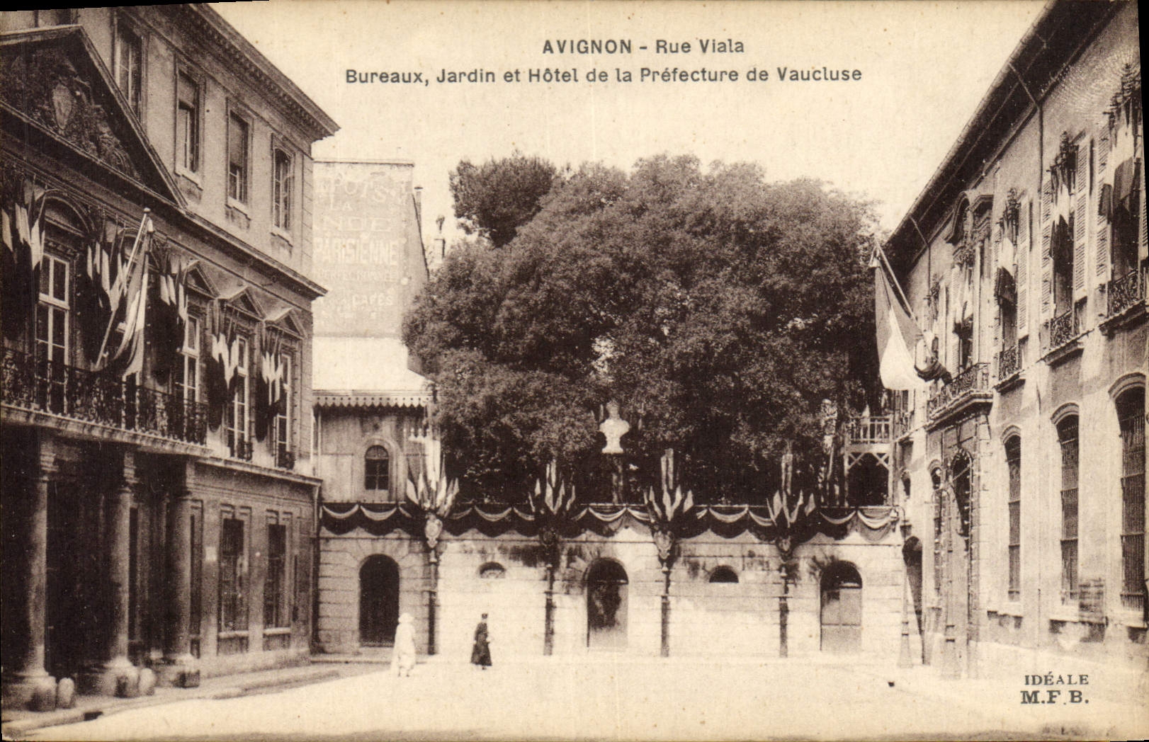 Vintage Postcard Prefecture Avignon Street Viala Offices Garden and Hotel of the Prefecture of Vaucluse