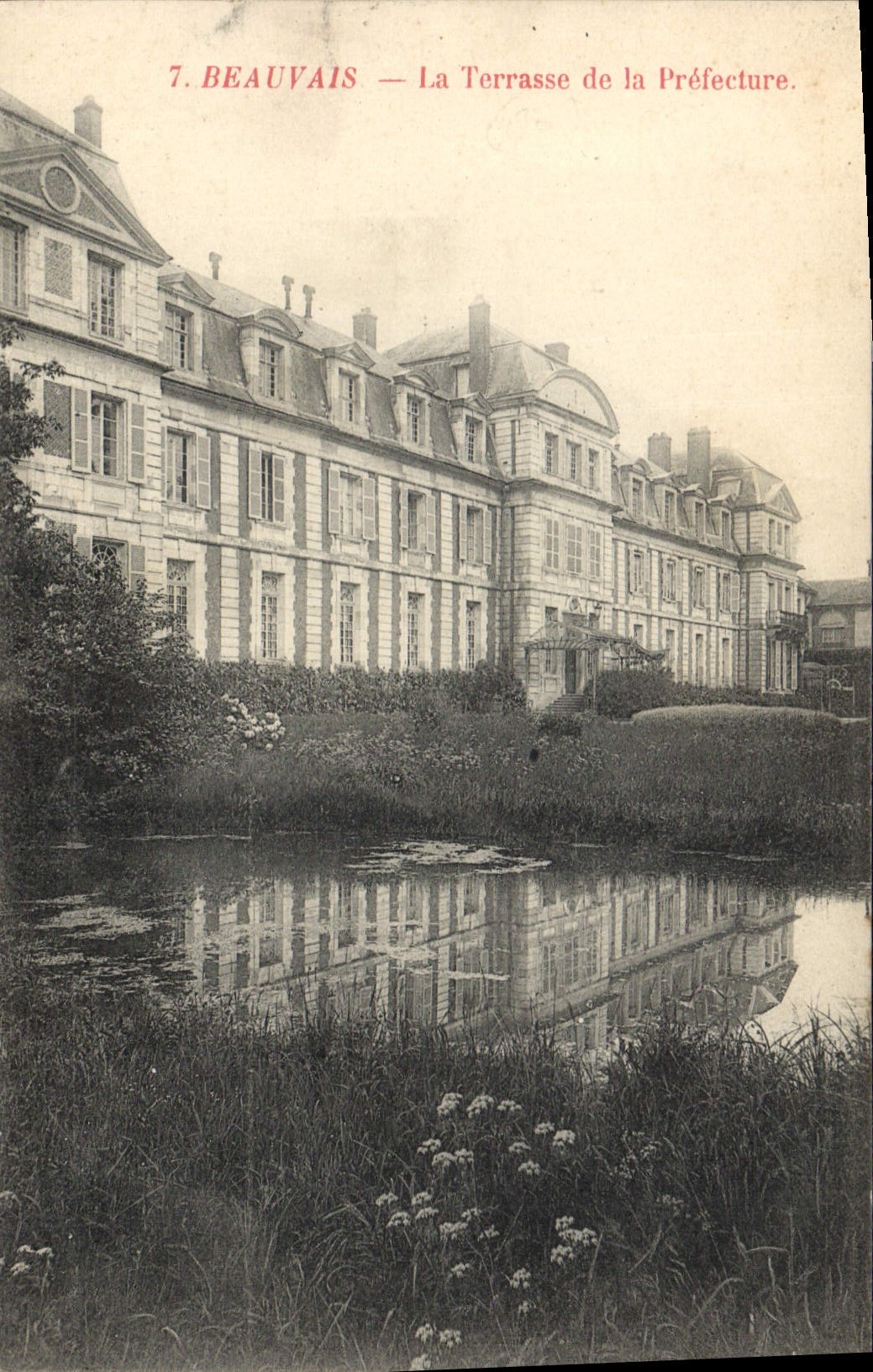 Vintage Postcard Beauvais the terrace of the Prefecture