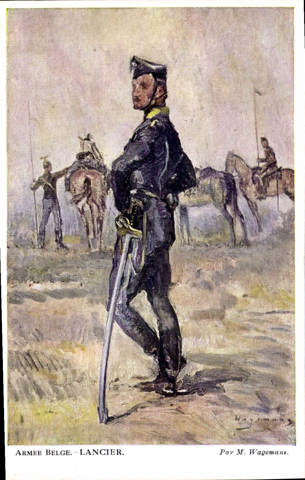 CPA Militaria Armee belge Lancier Wagemans