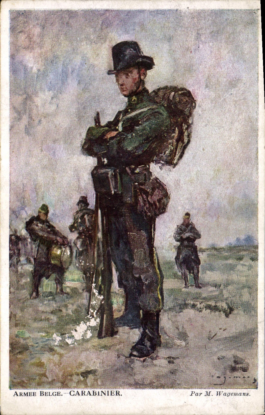 CPA Militaria Armee belge Carabinier Wagemans