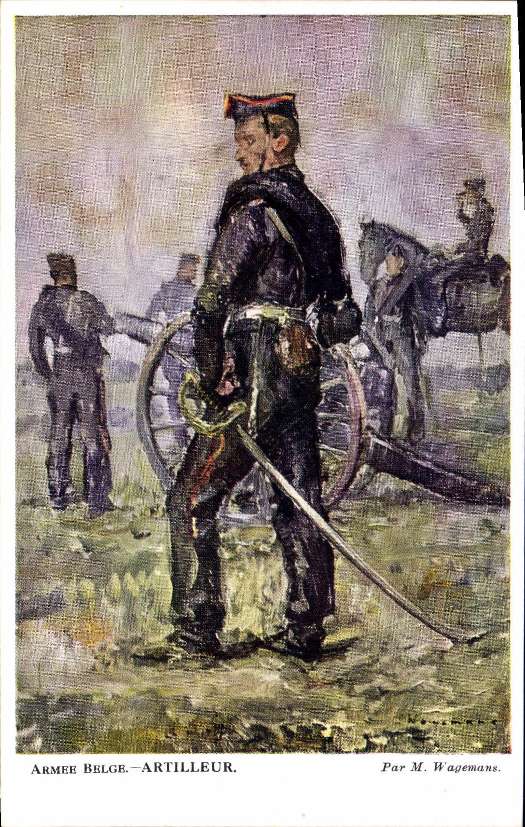 CPA Militaria Armee belge Artilleur Wagemans
