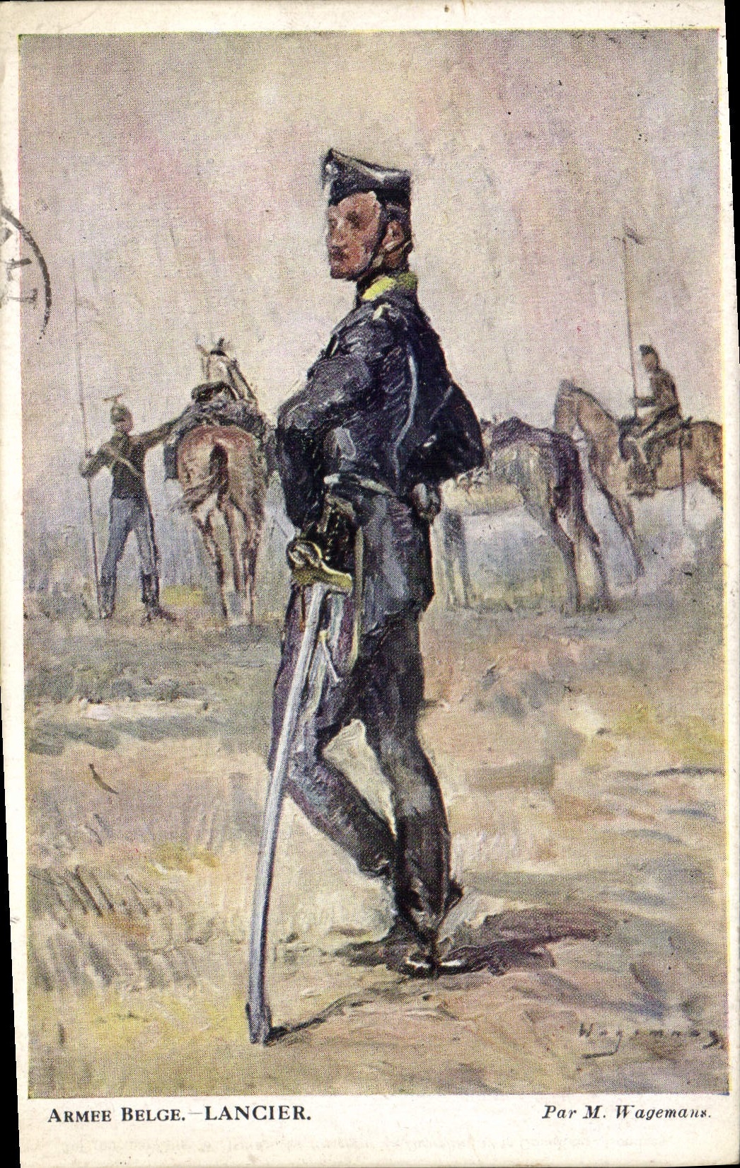CPA Militaria Armee belge Lancier Wagemans