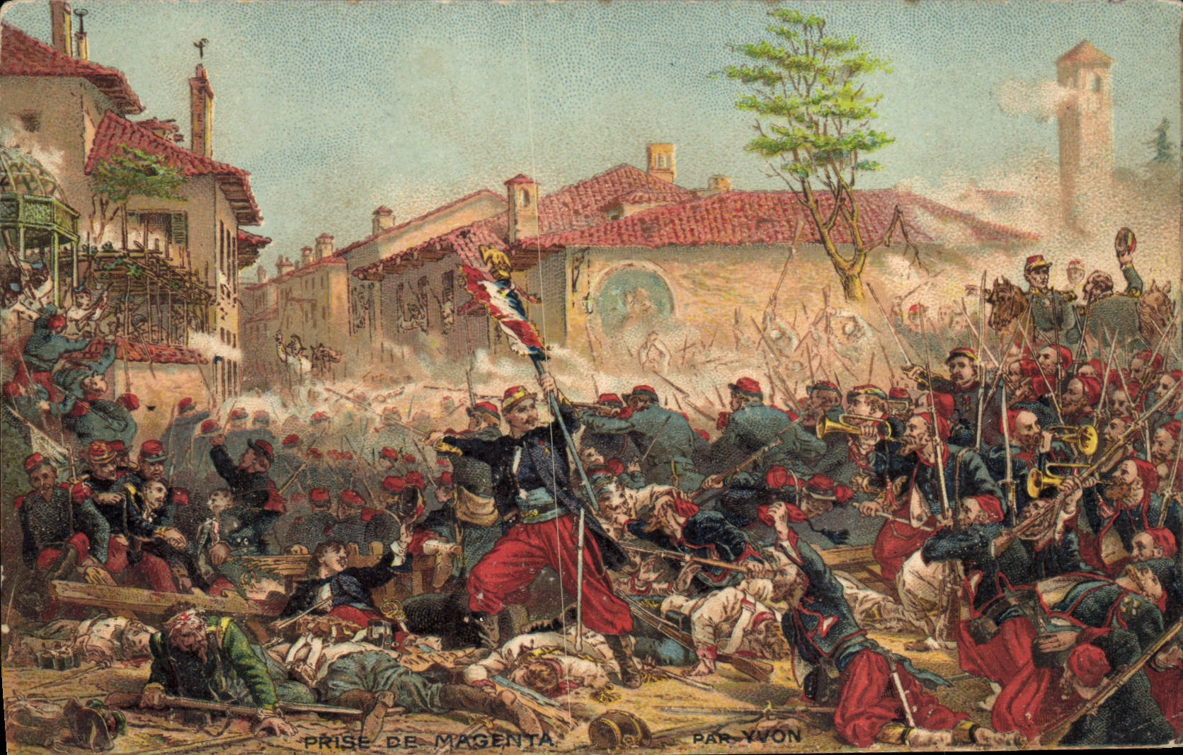 Vintage Postcard Militaria Taken of Magenta by Yvon