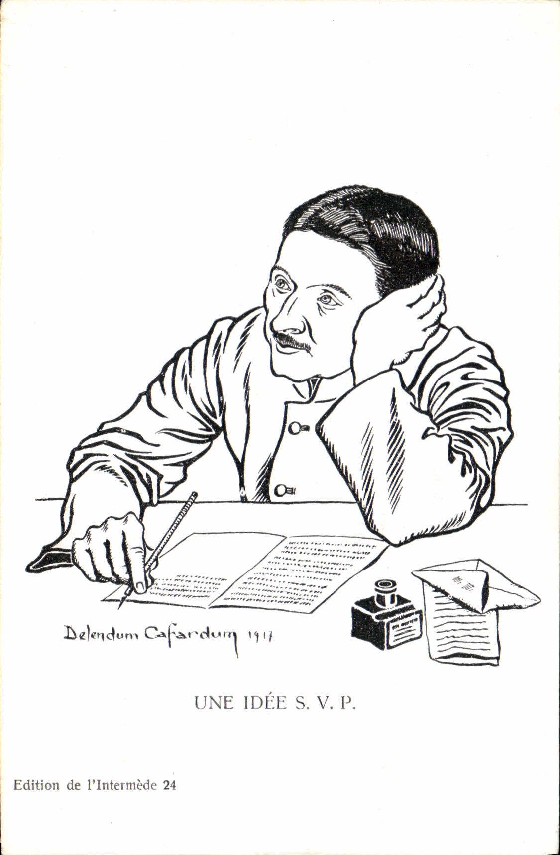 CPA Militaria Une idee SVP 